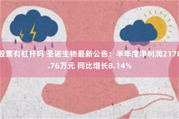 股票有杠杆吗 圣诺生物最新公告：半年度净利润2178.76万元 同比增长8.14%