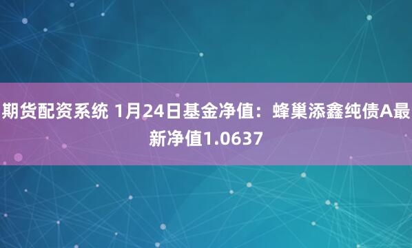 期货配资系统 1月24日基金净值：蜂巢添鑫纯债A最新净值1.0637