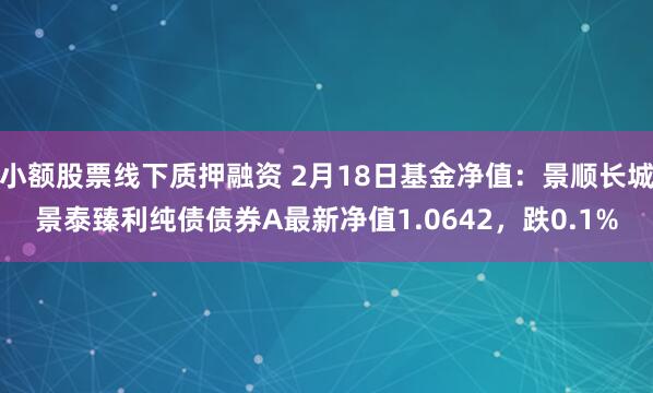 小额股票线下质押融资 2月18日基金净值：景顺长城景泰臻利纯债债券A最新净值1.0642，跌0.1%