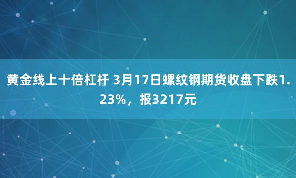 黄金线上十倍杠杆 3月17日螺纹钢期货收盘下跌1.23%，报3217元